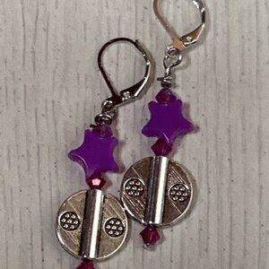 🍒 Dangle Handcrafted  With Swarovski Crystal Earrings W/ 925 Hooks🐥